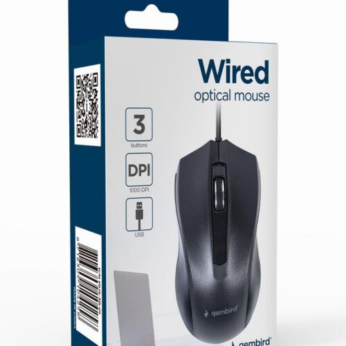 Gembird Mouse Usb Optical Black Mus-3B-01