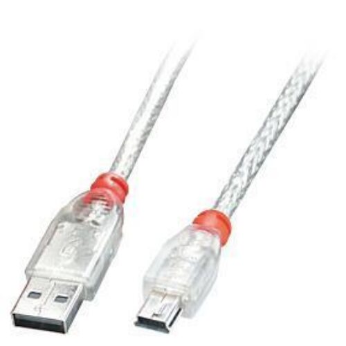 Lindy Cable Usb2 A To Mini-B 0.5M Transparent 41781