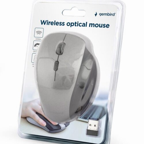 Gembird Mouse Usb Optical Wrl Black Sp. Grey Musw-6B-02-Bg
