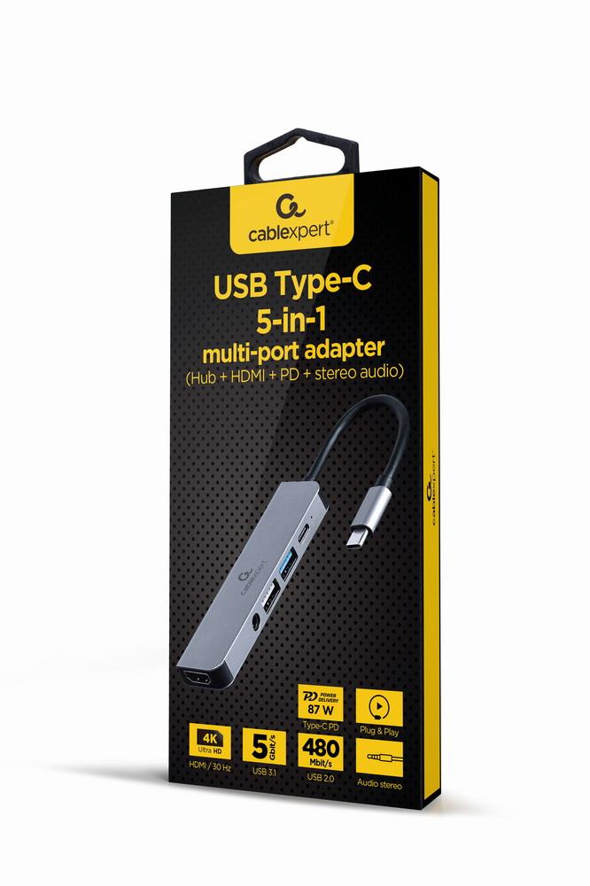 Gembird O Adapter Usb-C To Hdmi Usb3 5In1 A-Cm-Combo5-02
