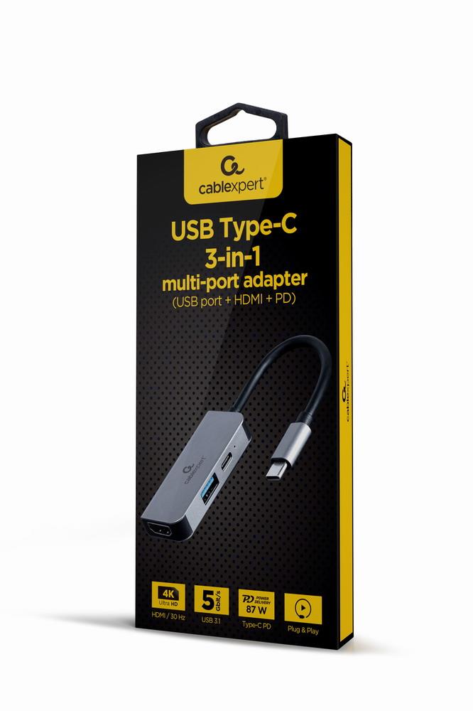 Gembird O Adapter Usb-C To Hdmi Usb3 3In1 A-Cm-Combo3-02