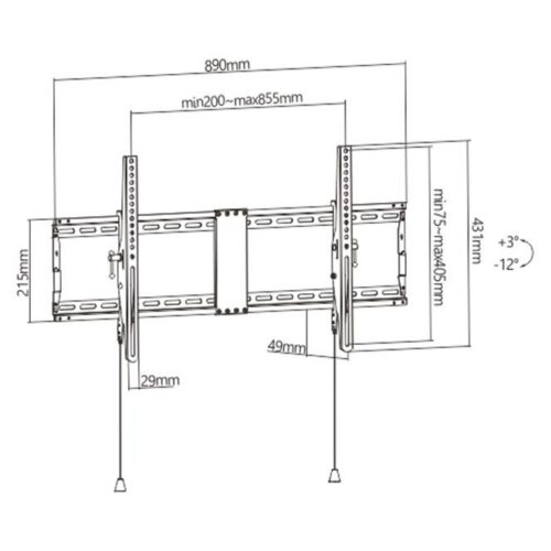 Gembird Tv Set Acc Wall Mount 43-90 Wm-90T-01