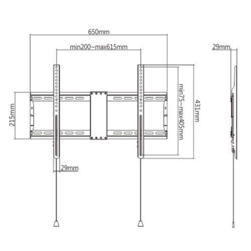 Gembird Tv Set Acc Wall Mount 37-80 Wm-80F-01