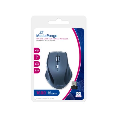 Mediarange Mouse Usb Optical Wrl Black Grey Mros203