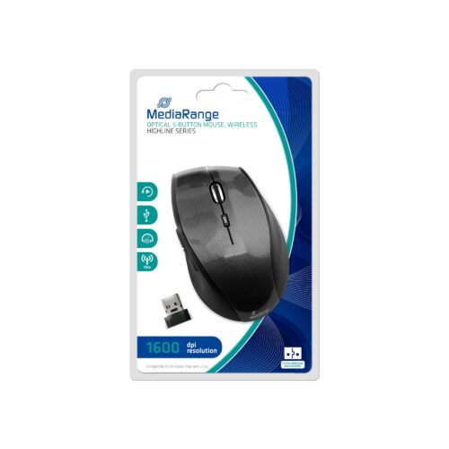 Mediarange Mouse Usb Optical Wrl 5-Button Black Mros207