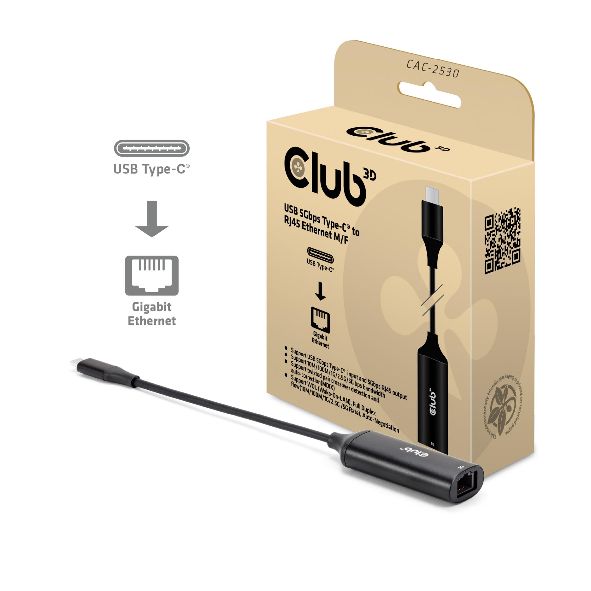 Club3D O Adapter Usb-C To Rj45 F Cac-2530