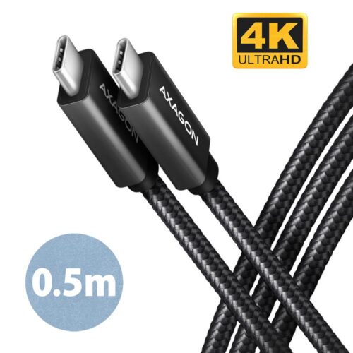 Axagon Cable Usb-C To Usb-C 0.5M 100W Black Bucm32-Cm05Ab