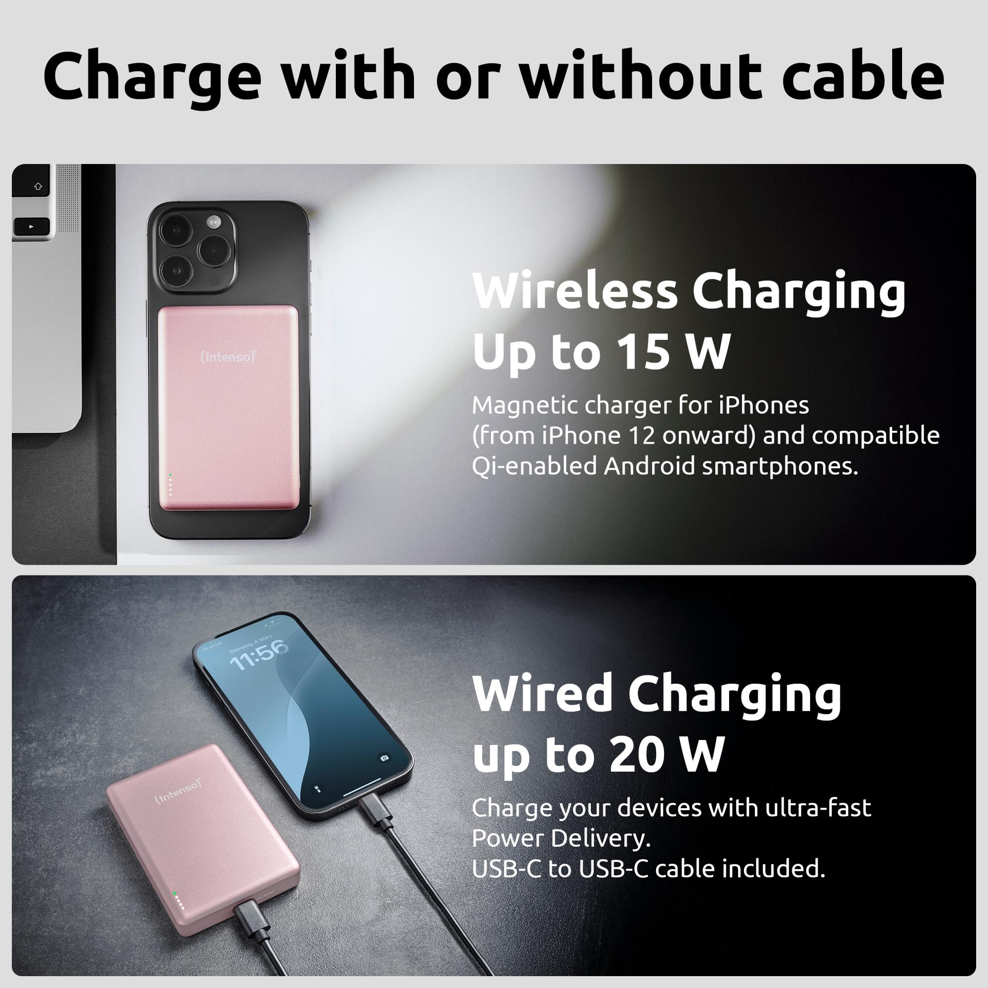 Intenso Power Bank Usb 10000Mah Mag Rose 7344033