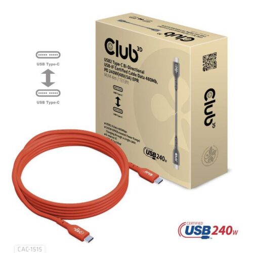 Club3D Cable Usb-C To Usb-C 4M M Cac-1515