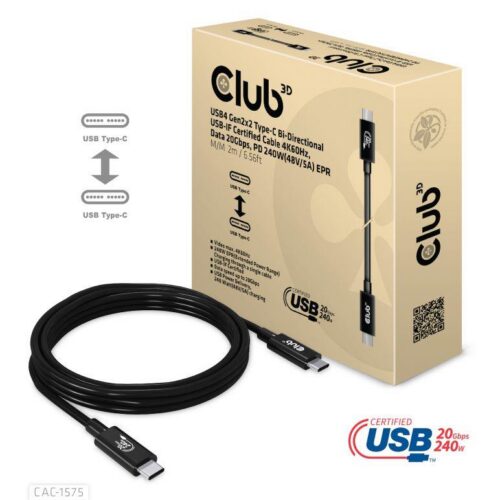 Club3D Cable Usb-C To Usb-C 2M M Cac-1575