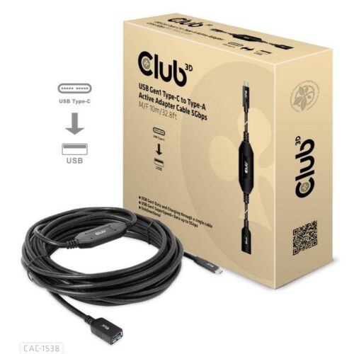 Club3D Cable Usb-C To Usb 10M F Cac-1538