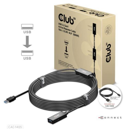 Club3D Cable Usb3.2 Repeater 10M F Cac-1405