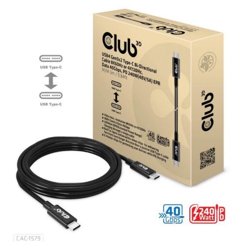 Club3D Cable Usb-C 3M M Cac-1579