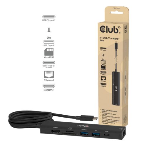 Club3D O Hub 7In1 Usb-C Hdmi 140W Csv-2555