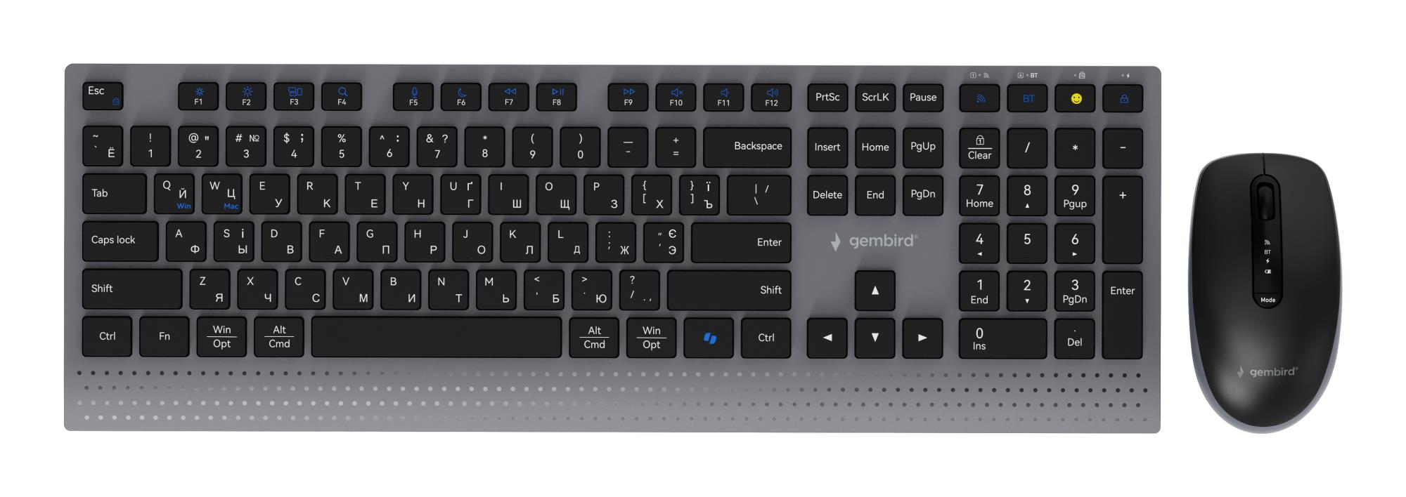 Gembird Keyboard +Mouse Wrl Cyrillic Bk Kbs-Wps-02-Cyrl