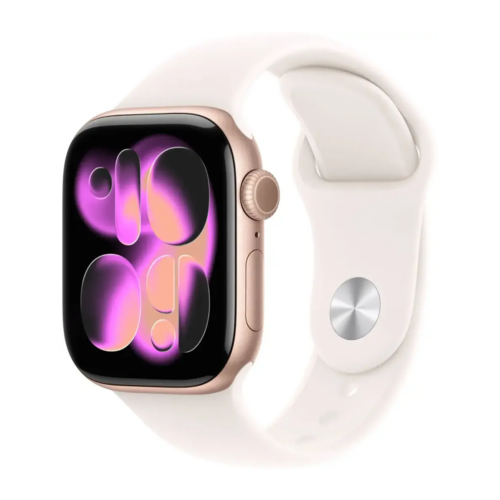 Apple Watch 11 Alu Case 42mm Rose Gold Sports Band Light Blush S/M EU